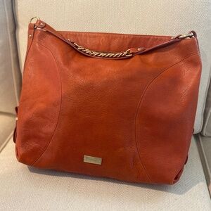 Brahmin Soft Leather Burnt Orange Hobo Purse